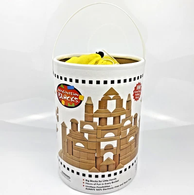 Wooden Blocks 99 Pc Wood Building Block Set with Carrying Bag and Container - Image 1 of 4