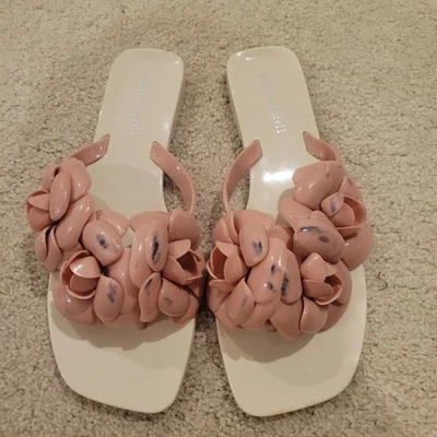Sandalias Jeffrey Campbell Jelly Chanclas Marfil/Rosa Floralee Nuevas sin Caja-Talla 9 EU 40 Foto 1 de 4