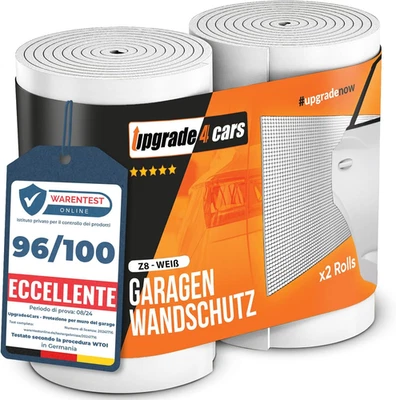 Paracolpi Garage Auto Da Muro Bianco |2 X Pannello Gommapiuma Adesiva Proteggi P