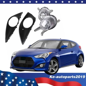 4Pcs Fog Lamp Lights LH+RH Side W/ Cover For 2013-16 Hyundai Veloster 865232V500 - Bild 1 von 24