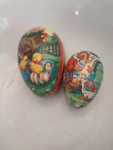 German Vintage Easter Eggs Duck Rabbit Chicks Rooster Papier Mache - Picture 1 of 3