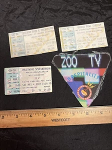 Lot 4 U2 Ticket Stubs Zoo TV Pass Miami Orange Bowl & Tampa 1987 & 1985 - Picture 1 of 10