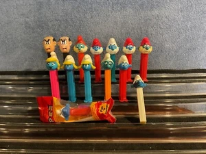 Pez Smurf Lot of 14, Mostly Loose - Picture 1 of 8