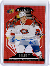 22-23 UPPER DECK ALLURE Juraj Slafkovsky RED RAINBOW AUTO PARALLEL #152 SP