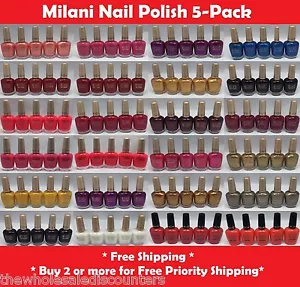 Milani Nail Lacquer Polish 5 Pack Pick a Color 24 Colors 0.45 FL OZ Each J15 New - Picture 1 of 25