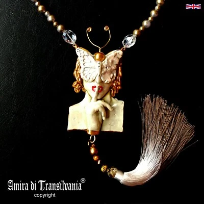 Art Deco Nouveau Butterfly Jewelry Necklace Retro Pendant Luxury Moth Jewellery - Image 1 of 4