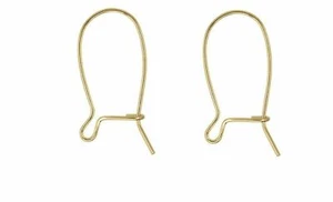 14ct Yellow Gold Filled Safety Ear Hook Wires for Earrings - Yellow Gold PAIR - Picture 1 of 4