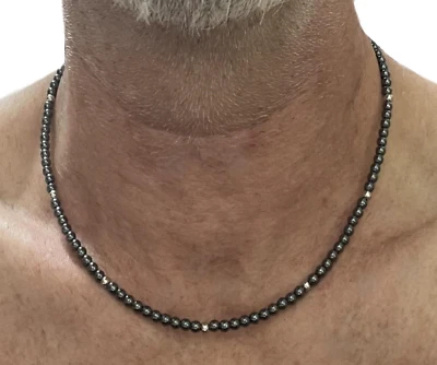 CATENINA COLLANA IN ACCIAIO INOX ONICE NERA LUNGA 48 GIROCOLLO DA UOMO DONNA - Immagine 1 di 4