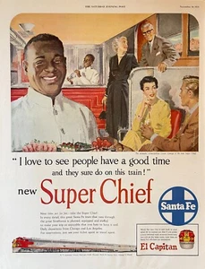 1951 Atchison, Topeka and Santa Fe Railroad Print Ad Super Chief El Capitan - Picture 1 of 1