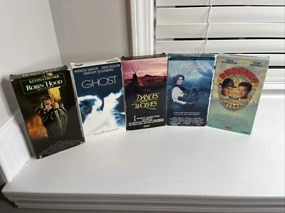 Robin Hood Ghost Dragnet Dances With Wolves Gorillas In Mist Lot Of 5 VHS Movies - Image 1 of 4