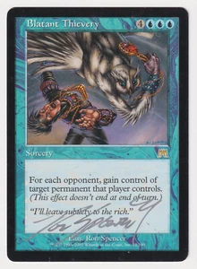 Silver Signed Blatant Thievery MP Onslaught Artist Ron Spencer 2002 MTG Magic! - Picture 1 of 2