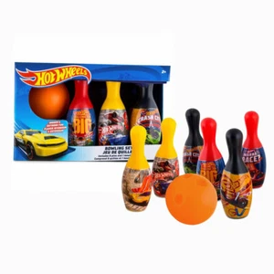 Juego de bolos HOT WHEELS interior, exterior 1 bola, más de 6 pines regalo juego juguete niños 2+ - Imagen 1 de 7