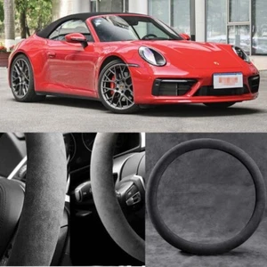 Accesorios para cubierta de volante de coche gamuza Alcantara negra para Porsche 718 911 - Imagen 1 de 4