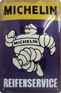MICHELIN Männchen REIFEN - SERVICE , BIBENDUM , BLECHSCHILD PRÄGUNG 20 x 30 cm