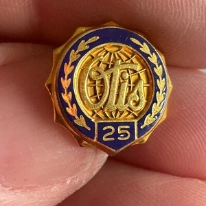 Vintage 14k Gold Otis 25 Years Service Screwback Lapel Pin - Picture 1 of 3