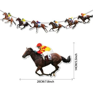 Quality Horse Racing Birthday Party Banner Grand National Decor Bunting Flag - Picture 1 of 7