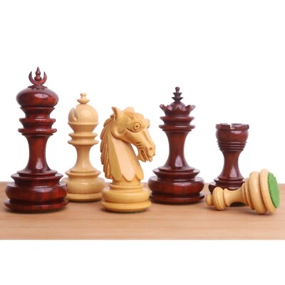 3.3" Moonlit Majesty Luxury Chess Set- Chess Pieces Only - Bud Rosewood & Boxwoo - Image 1 of 4