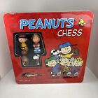 PEANUTS CHESS SET USAOPOLY SNOOPY CHARLIE BROWN 32 PIECES RED TIN COLLECTIBLE