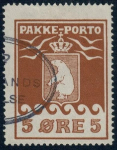 GRÖNLAND. #Q3. 1915. 5 Øre braun, F-VF gebraucht (PK1901) - Bild 1 von 2