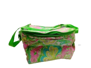 Lilly Pulitzer Pink Green Insulated Tote for Beach or Picnic Collapsible sides - Picture 1 of 6