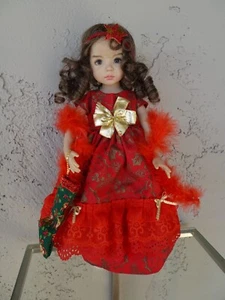 Xmas for Dianna Effner 13" Little Darling: dress,boa,stockings,shoes + hairband - Picture 1 of 11