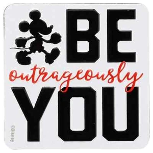 Disney Mickey Mouse Be Outrageously You Embossed Metal Magnet New Free Ship - Picture 1 of 4