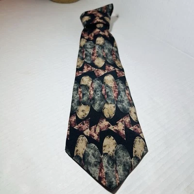 Corbata para hombre GEOFFREY BEENE 100 % seda negra verde tostada y marrón ☼ Foto 1 de 4