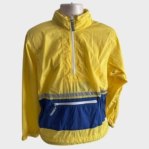 BT Equipment Boston Traders Yellow Nylon Pullover Hidden Hood Jacket Large - Picture 1 of 8