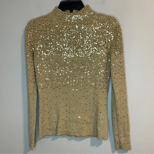 Shimmering Gold Sequin Women's Blouse - Picture 1 of 4