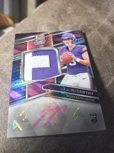 J.J. McCarthy 2024 Spectra Rookie Patch Auto 2 Color Pink Neon Prizm /25 RC #201 - Picture 1 of 2
