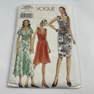 Vogue Sewing Pattern 8182 Misses 12-16 Easy Dress V-Neck Flared or Fitted Skirt - Picture 1 of 11