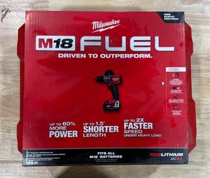 New! Milwaukee 2804-22 M18 FUEL 18V Cordless Hammer Drill Kit – Red - Picture 1 of 4