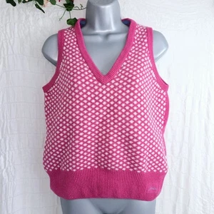 Joules Sweater Vest Size 16 Pink Baxter Stripe Wool Blend Waistcoat Tank Top - Picture 1 of 8