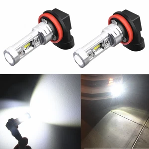 Alla Lighting 2200lm 51-LED H16 Bright 6000K White 2835 Bulbs Fog Lights DRL 2PC - Picture 1 of 11