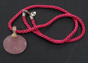 Tagliamonte Rosa Intaglio Diosa Romana Terra Mater Colgante 925 14K Acorde Rosa - Imagen 1 de 10