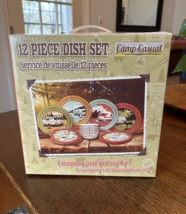 Camp Casual Melamine Dishes Set 12 Piece Dish Set Camping  NEW - Picture 1 of 7