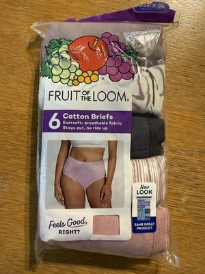 PACK DE 6 CALZONCILLOS FRUIT OF THE LOOM MUJER 100% ALGODÓN TALLA 8 (XL) MULTICOLOR Foto 1 de 4
