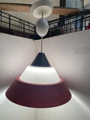 Винтажный 60-х ретро лосось и коричневый окрашенный алюминий тянуть вниз подъем падение потолок - Изображение 1 из 4