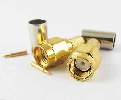 10pc SMA Male Plug Straight Crimp for RG58 RG142 RG223 RG400 LMR195 RF Connector - Image 1 of 4