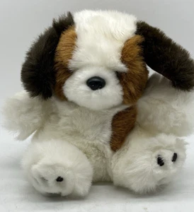 Vtg Small Fluffy Saint Bernard Puppy Dog Plush Mervyn's Playful Pals 80s/90s - Picture 1 of 9