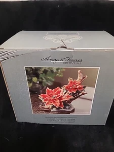Always And Forever Collectible Underglazed Porcelain Holiday Poinsettia Figurine - Picture 1 of 4