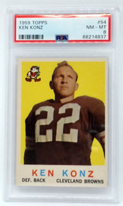 1959 Topps #54 Ken Konz Card - Graded PSA 8 NM-MT