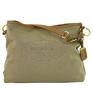 PRADA Schultertasche Jacquard Canvas braun gold - Bild 1 von 10