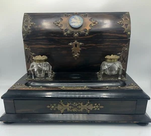 1880 Antique English Coromandel Desk Set by Cormack Brothers London - Picture 1 of 12