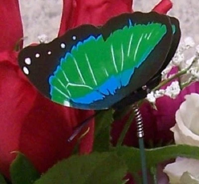 Garden Decor Flower Pot Plant Pick Stake Colorful Butterfly NEW 12“ tall #22 - Image 1 of 4