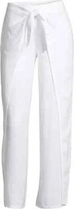 Neu ohne Etikett Lands' End Damen LEINEN UPF 50 Pareo Schwimmen Überziehen Hose weiß 3XL (24/26) - Bild 1 von 2