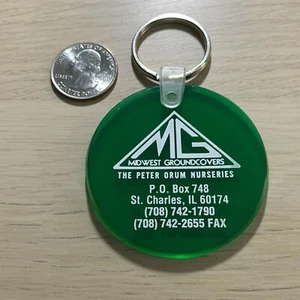 Midwest Groundcovers Nurseries St Charles Illinois Green Keychain Key Ring 42089 - Picture 1 of 2