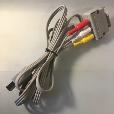 Nintendo Wii Console Scart Cable AV TV Wire Composite 3 RCA Lead RVL-009 - Image 1 of 4