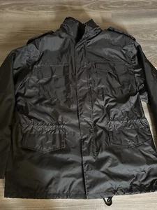 Rothco Ultra Force Black Field Coat 1-0506-OD1.61 Military Jacket Large Reg - Picture 1 of 6