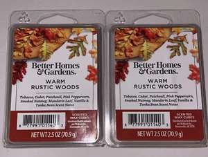 2 BETTER HOMES & GARDENS Wax Melts WARM RUSTIC WOODS 2.5 Oz Each